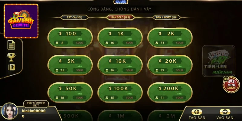 Trò chơi sâm lốc trong game bài hitclub